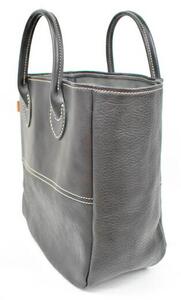 栃木レザー使用｜ソフトな手触り 本革 A4対応トートバッグ｜Tote bag 03 M｜ブラック｜minca（全7色）