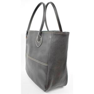 栃木レザー使用｜ソフトな手触り 本革 A4も入る大容量 本革トートバッグ｜Tote bag 03 L｜ブラック｜minca（全6色）