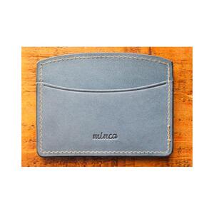 【minca】栃木レザーのヨコ型パスケース 定期入れ パスホルダー02/ブルー　700【雑貨 日用品 人気 おすすめ 】