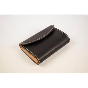 【minca】栃木レザーの三つ折り財布 ミドルサイズ ハンドステッチ滑らかな手触り/Middle wallet 01/ブラック　518【雑貨 ファッション 人気 おすすめ 】