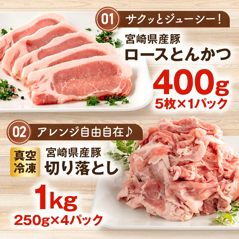 豚肉 宮崎県産 ロース バラ モモ セット 4.1kg 豚肉