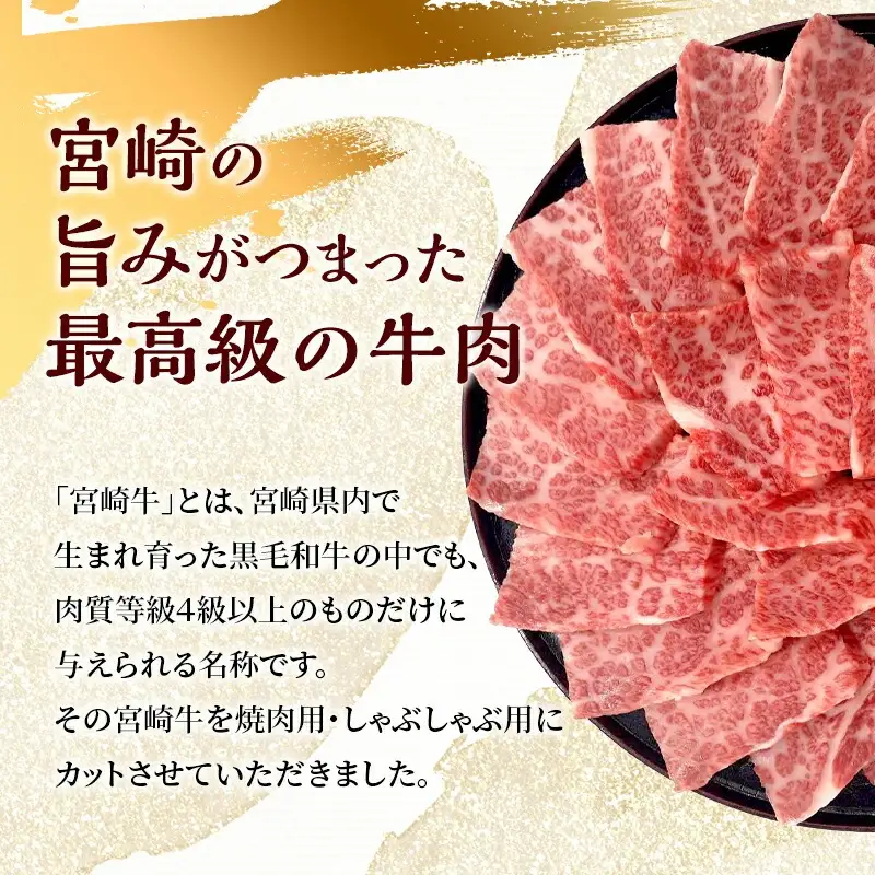 牛肉 モモスライス 牛肉[宮崎牛 カルビ焼肉 セット 800g]