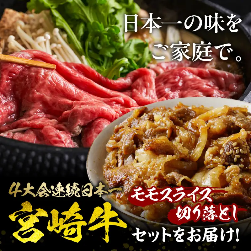 牛肉 モモスライス・切り落とし 牛肉[宮崎牛 セット 800g]