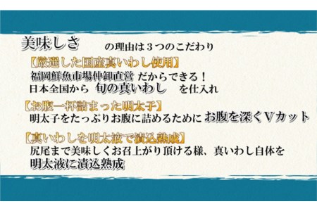 いわし 明太子 20尾(5尾 4pc) 真いわし 辛子 明太子 化粧箱入 [博多漁師の里 福岡県 筑紫野市 21760129]