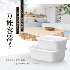 野田琺瑯 レクタングル深型4点セット シール蓋付（S×2、M×2）【クラフト 民芸 人気 おすすめ 】