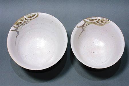 唐津焼 絵唐津夫婦飯碗(水引) お祝い 結婚 ペア 茶碗 ギフト