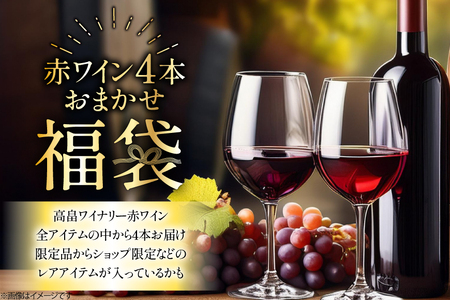 赤ワイン 詰め合わせ おまかせ福袋 高畠ワイン 720ml × 4本 [高畠ワイナリー 山形県 高畠町 tk06ays730090]