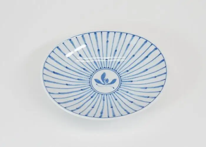 【AB344】【波佐見焼】１５.５×１３ｃｍ楕円鉢 十草蘭 【西海陶器】 ５ 71009