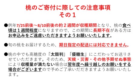 J01【令和8年度発送先行予約品】桃　あかつき【太鼓判・優糖生】約2kg