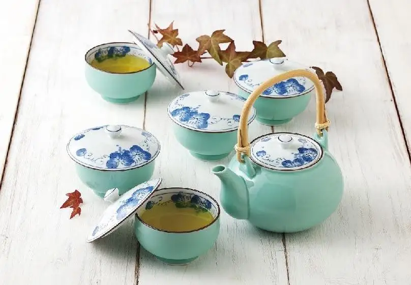 【AB268】【波佐見焼】掛け分けぶどう蓋付茶器セット【西海陶器】 １ 31704