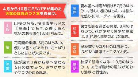 【桜川市限定】山桜はちみつと田舎はちみつの7種プチギフトセット[結蜜 Musubi-S7]  【茨城県共通返礼品／五霞町】[BS002sa]