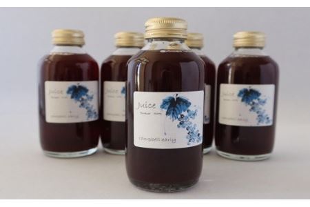 砂糖不使用、ブドウのみ！濃厚キャンベルジュース　5本（180ml瓶）セット 【555】