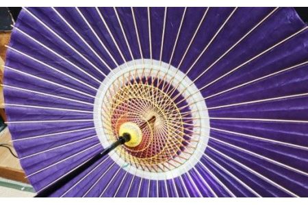 時を重ねて今に伝わる美しさ　花巻傘　蛇の目傘（紫） 【662-2】