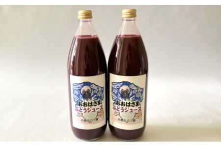 ＜予約受付＞完熟スチューベン100％ おおはさま ぶどうジュース 1L×2本セット 【708】