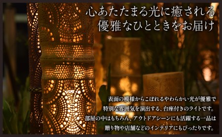 生成り仕上げの 竹灯籠・放射柄 60cmサイズ
