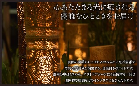 生成り仕上げの 竹灯籠・麻柄 45cmサイズ