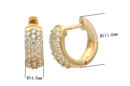 K18イエローゴールド ダイヤモンド0.3ctピアス 43-6267