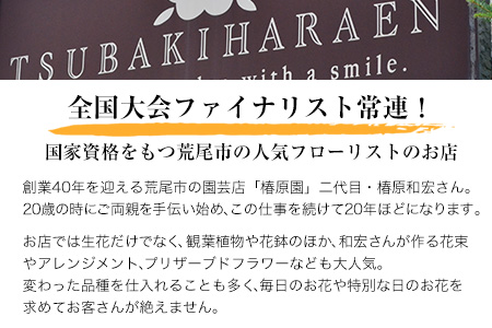 「椿原園」の 季節のフラワーアレンジメント 中サイズ 荒尾市 花 フラワーアレンジ アレンジメント 生花 《60日以内に出荷予定(土日祝除く)》おすすめ花 花の贈り物 花のギフト フローリストがつくる花ギフト 