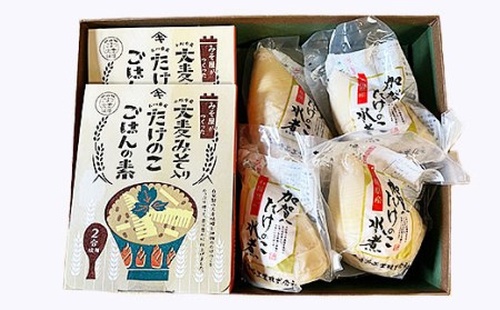 加賀たけのこ水煮 大麦みそ入り たけのこごはんの素(2合炊き用)セット