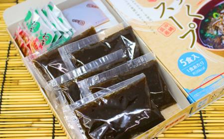 海市水産から直送！生もずくを使用した「もずくスープ5食入り」×4箱