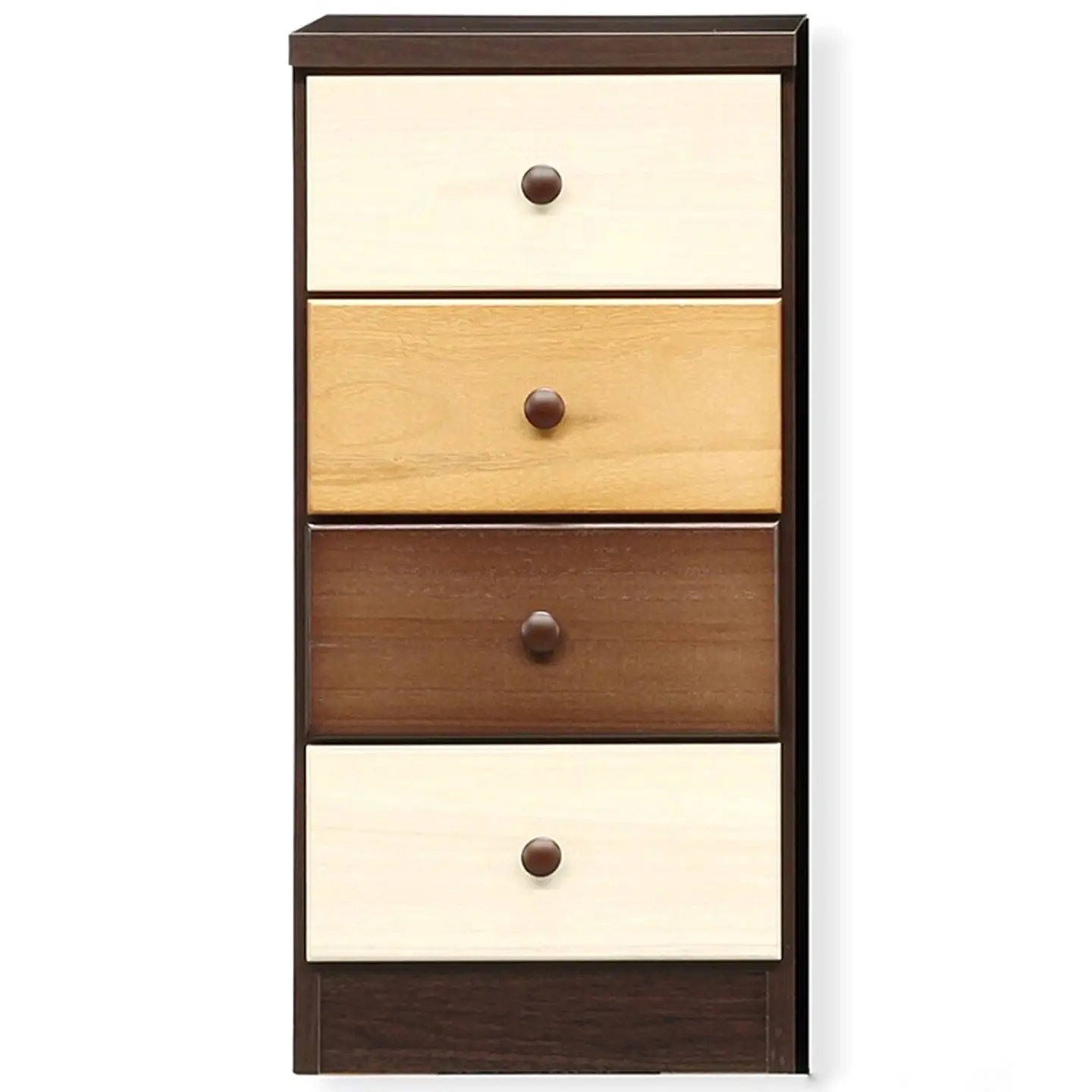 40スリムチェストマルーン2 四段【諸富家具】：B545-003