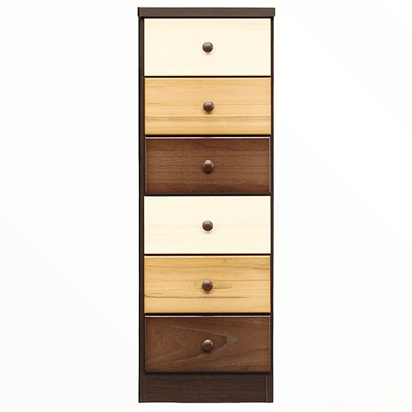 40スリムチェストマルーン2 六段【諸富家具】：B855-002