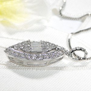 Deliciae 天然ダイヤモンド ペンダントネックレス マーキスタイプ 【1.00ct】 【ダイプロカード鑑別書付】 PT900 ZPN-106