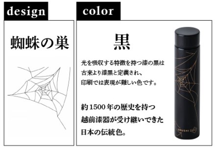 URUSHI POKETLE 蜘蛛の巣デザイン 180ml　黒色
