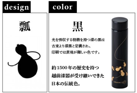 URUSHI POKETLE 瓢デザイン 180ml　黒色