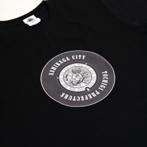 足利市 マンホールTシャツ 黒 S F7Z-551
