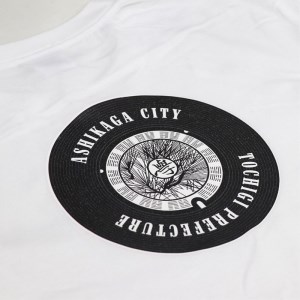 バックプリント 足利市 マンホールTシャツ 白 S F7Z-555