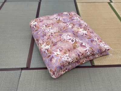 極上もめん綿入り敷布団 みやび柄 1枚 (赤)【CW96W】