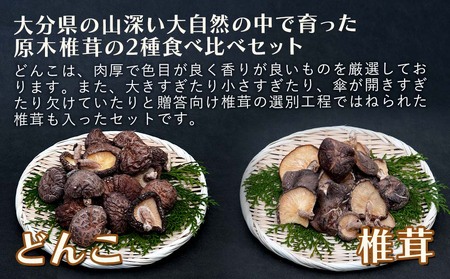 大分県産 原木椎茸2種食べ比べセットD(どんこ・椎茸) | 干し椎茸 乾燥椎茸 乾しいたけ しいたけ 九州産 中津市 国産 送料無料