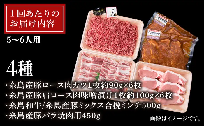 【使いやすい豚肉＆牛肉セット】毎日のメインのおかずを彩る 精肉 セット 4種 計約2kg 5-6人前 糸島市/糸島ミートデリ工房[ACA204]