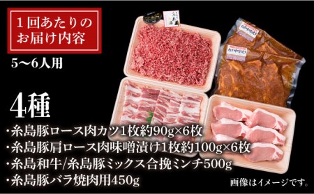 【全12回定期便】毎日のメインのおかずを彩る精肉セット 2,090g 5-6人前 4種 糸島市/糸島ミートデリ工房[ACA207]