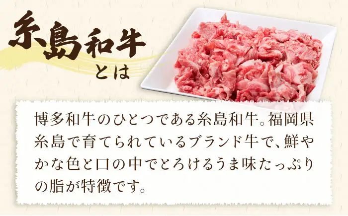 【牛肉＆豚肉セット】 糸島和牛 小間切れ 500g ＆ 糸島和牛 糸島豚 合挽ミンチ 500g 計1kg 糸島市/糸島ミートデリ工房[ACA236]