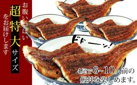 【通常発送】【期間限定】国産 うなぎ 三河産「超特大蒲焼き4尾」（合計800～820g）うなぎ 国産 本格 鰻 蒲焼 愛知県 西尾市 愛知養魚 惣菜 海鮮 ウナギ 食品 丑の日 土用の丑の日・A132-32