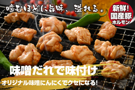 大美のとんちゃん（白）豚ホルモン シロ 味噌ダレ 1kg（500g×2パック）ホルモン 豚 白 バーベキュー 冷凍