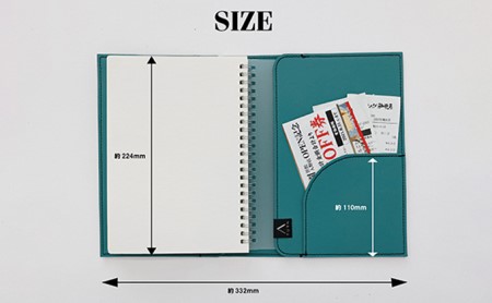 A5サイズノートカバー 雑貨 日用品 文房具  ブルー