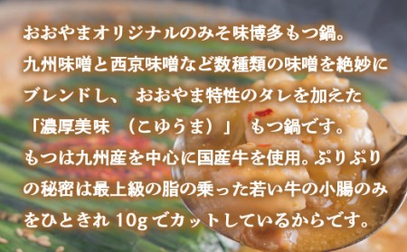 もつ鍋 おおやま 定期便 6回 みそ味 3人前 もつ鍋 [um40azo940011]