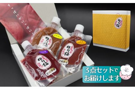 「媛幸梅」ねり梅（はちみつ・しそ・しそはちみつ・白干の4種から自由に3点選べます）3点セット［箱入り］