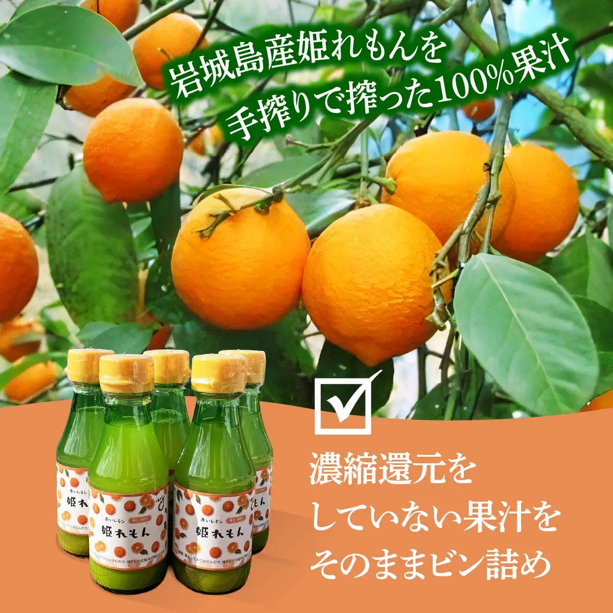 瀬戸内岩城島　姫レモン果汁　150ml×5本【1233336】