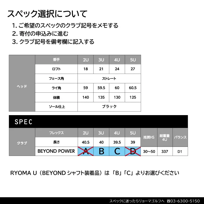 リョーマユーティリティ 「RYOMA U」 BEYOND POWERシャフト リョーマ GOLF ゴルフクラブ