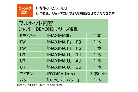 リョーマゴルフ フルセット14本 BEYOND POWERシャフト RYOMA GOLF