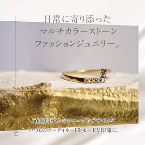 K18YG マルチカラー　WINGrest　リング 指輪 アクセサリー レディース ジュエリー K18 イエローゴールド マルチカラー ストーン WINGrest 天使の羽根 アミュレット 鑑別書付 保証書付 ジュエリーケース付 [h170]