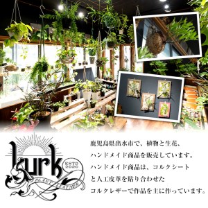 i624 サボテンレザーハンギング(ブラック・植物なし)地球環境や動物に配慮した素材で作られたプラントハンガー！プラントハンガー 吊り下げ 観葉植物 エアプランツ 地球環境 グリーン インテリア 癒しの空間 植物ホルダー おしゃれ空間 ギフト 贈り物【kurk PLANT LEATHER】