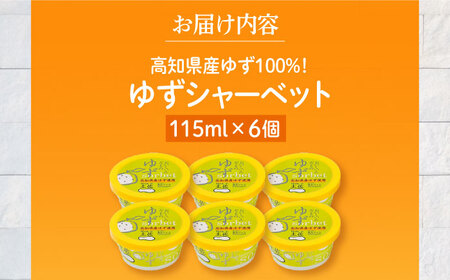 Made in 土佐 ゆずシャーベット6個 高知アイス 柚子 ユズ おいしいんだもの 【グレイジア株式会社】 [ATAC370]