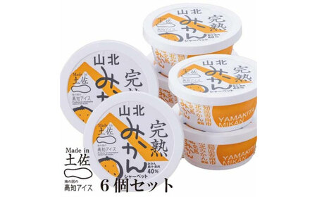 Made in 土佐 高知アイス 完熟山北みかんシャーベット6個 〈2026年10月上旬まで発送〉 / ミカン 完熟みかん 【グレイジア株式会社】 [ATAC383]
