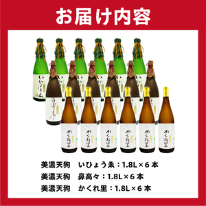 可児市の美味しい地酒Eセット　美濃天狗大吟醸　夢の18本セット【0026-009】岐阜県 可児市 日本酒 林酒造 大吟醸 地酒