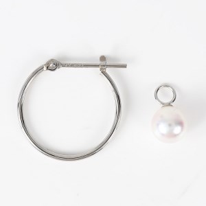 1094 プラチナあこや本真珠2WAYフープピアス　　プラチナ Pt  あこや真珠 ピアス 伊勢志摩 アクセサリー ジュエリー フォーマル カジュアル ギフト 伊勢市 フラッシュボール プチ